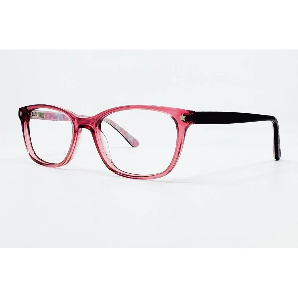 Pez Eyewear Glasses Frames Crystal Pink PE 002 Floral Star Detail 48-16-125